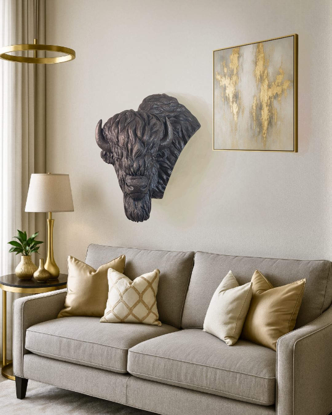 Bronze Bison Buffalo Wall Mount