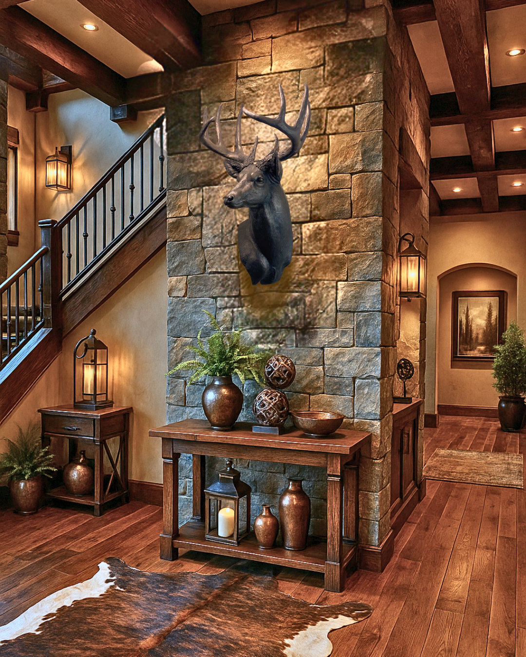 Bronze Deer Wall Mount Trophy Buck