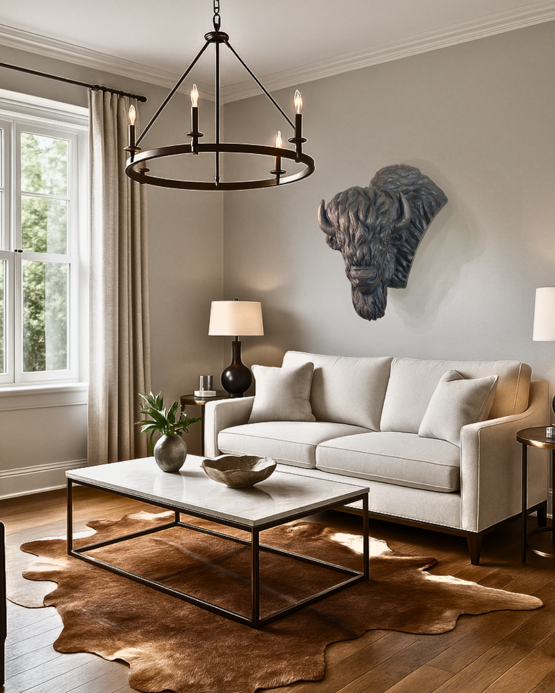 Bronze Bison Buffalo Wall Mount