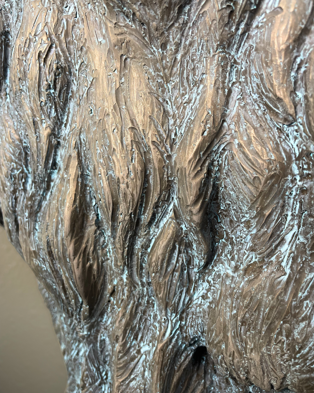 Verdigris Patinaed Bronze Bison Buffalo Wall Mount