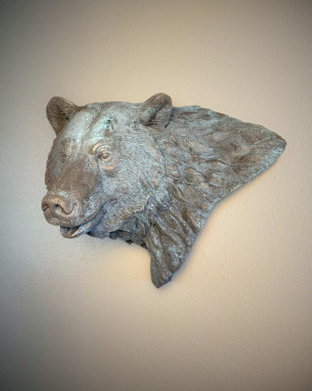 Verdigris Patinaed Bronze Bear Wall Mount