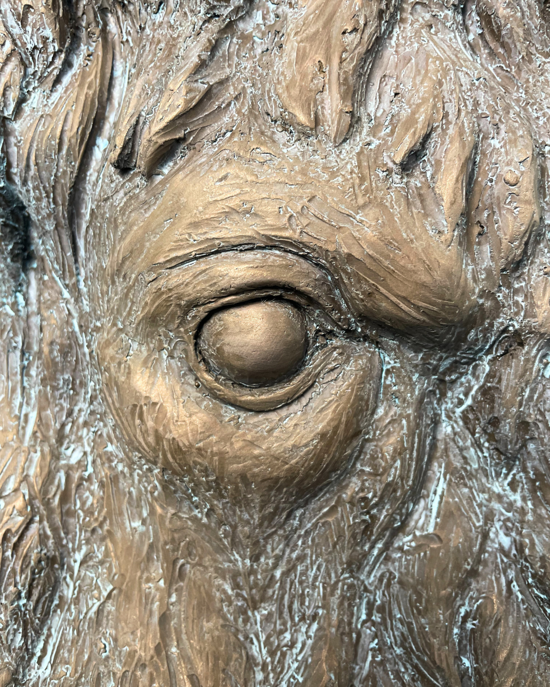 Verdigris Patinaed Bronze Bison Buffalo Wall Mount