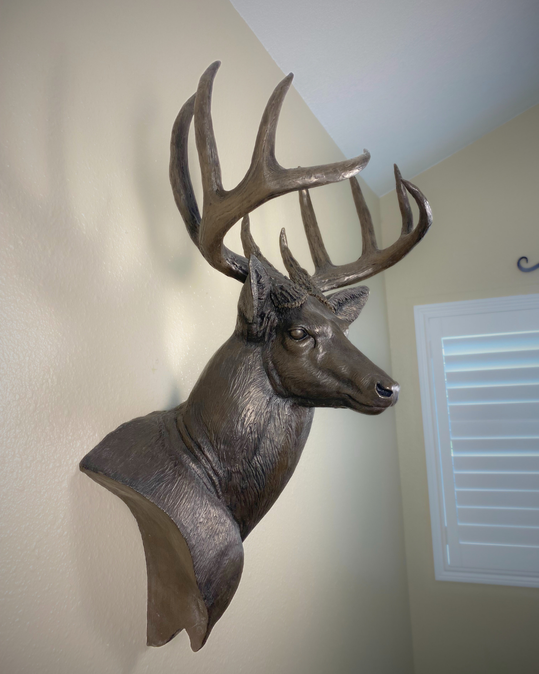 Bronze Deer Wall Mount Trophy Buck