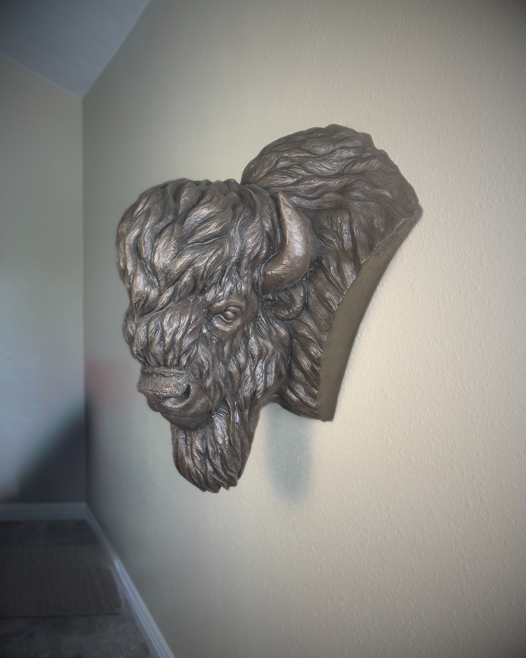 Bronze Bison Buffalo Wall Mount