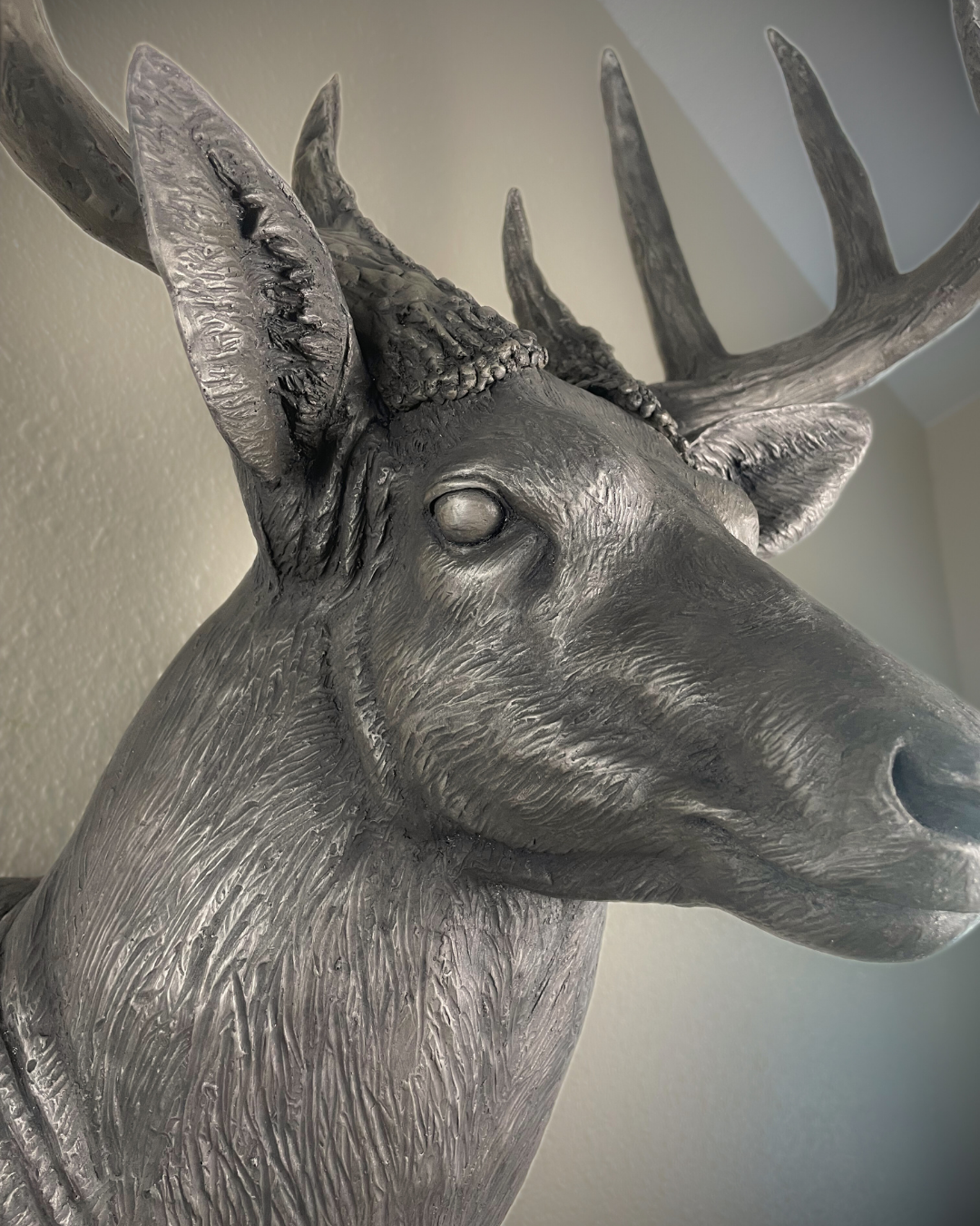 White Bronze Deer Wall Mount Trophy Buck