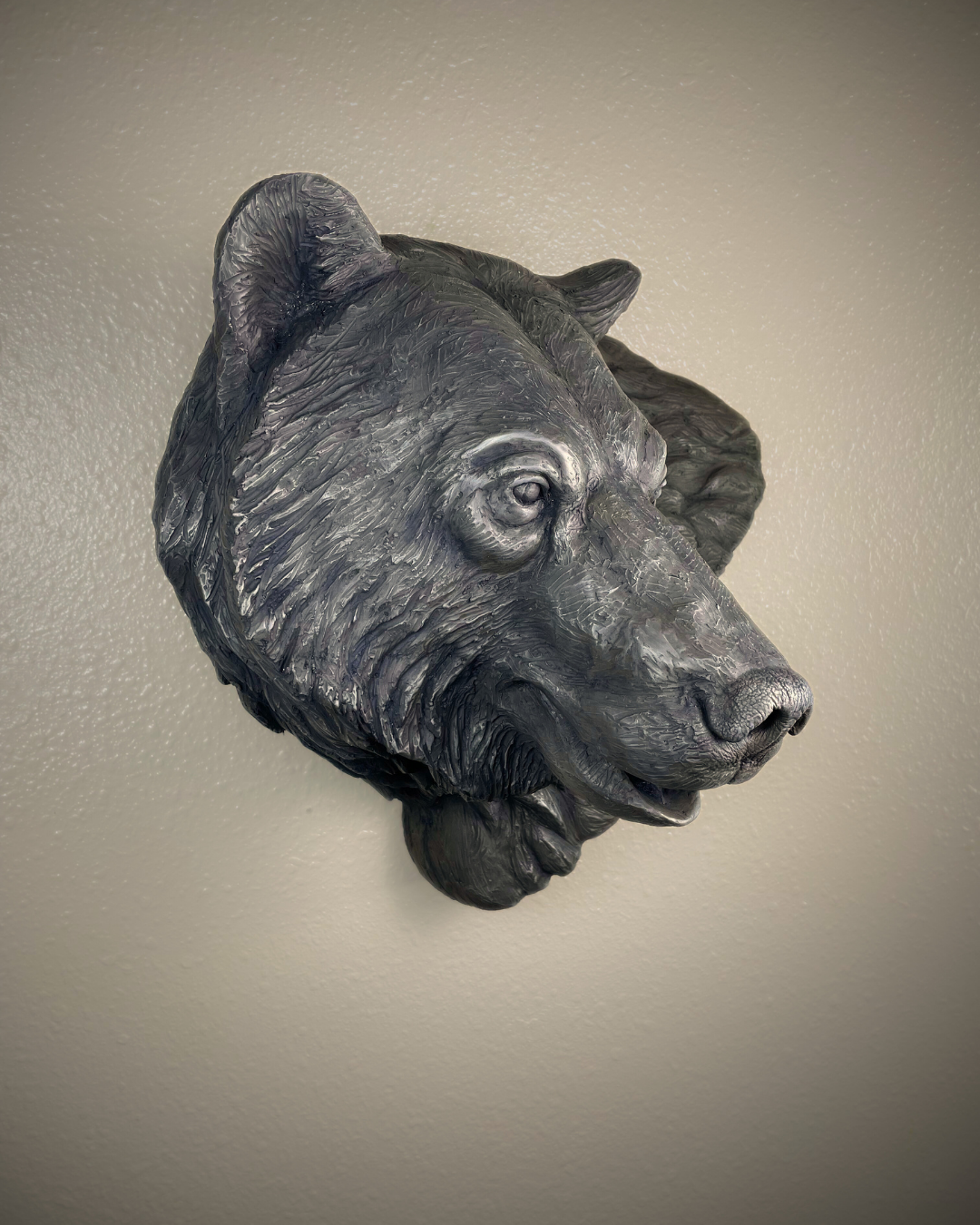 White Bronze Bear Wall Mount