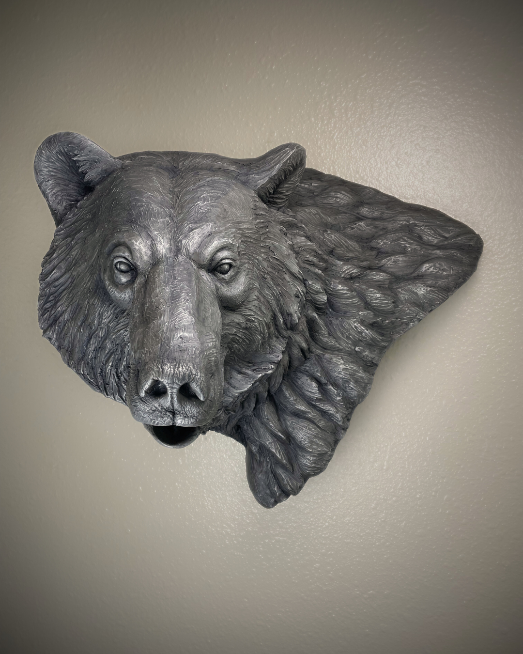 White Bronze Bear Wall Mount