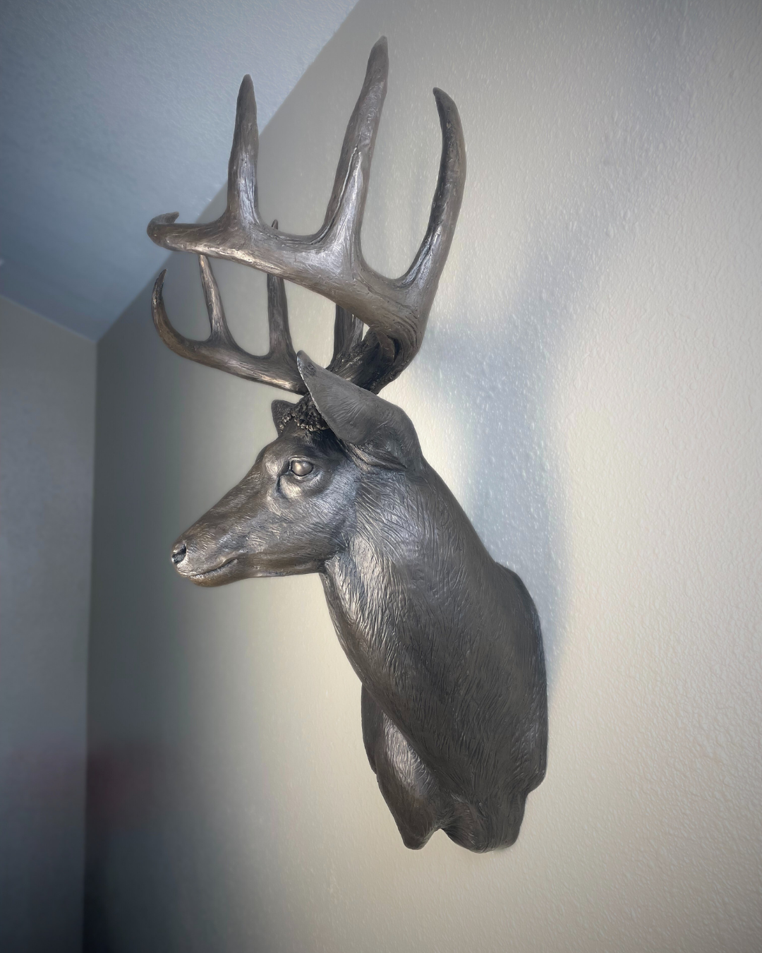 Bronze Deer Wall Mount Trophy Buck