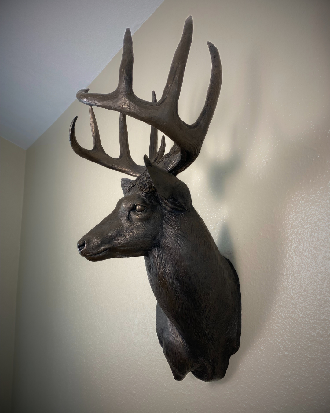 Bronze Deer Wall Mount Trophy Buck