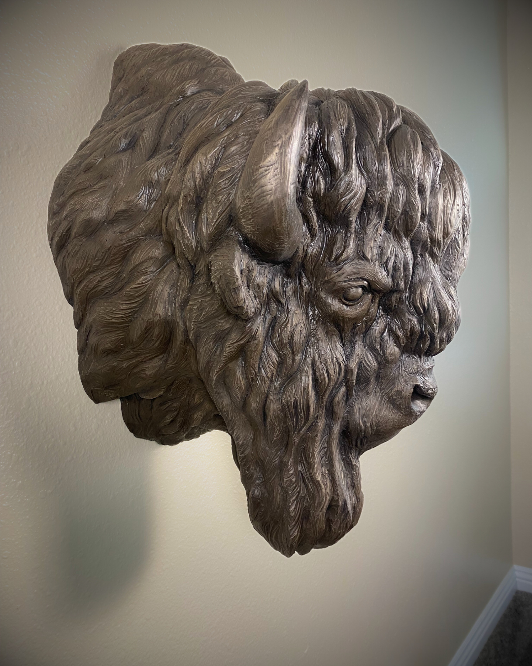 Bronze Bison Buffalo Wall Mount