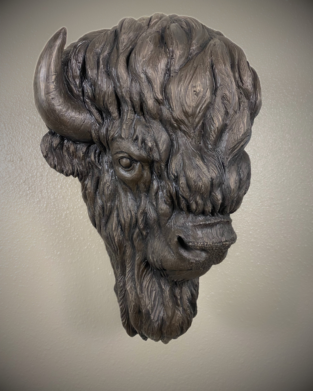 Bronze Bison Buffalo Wall Mount