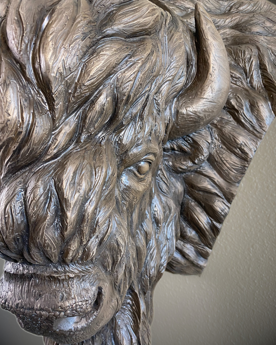 Bronze Bison Buffalo Wall Mount