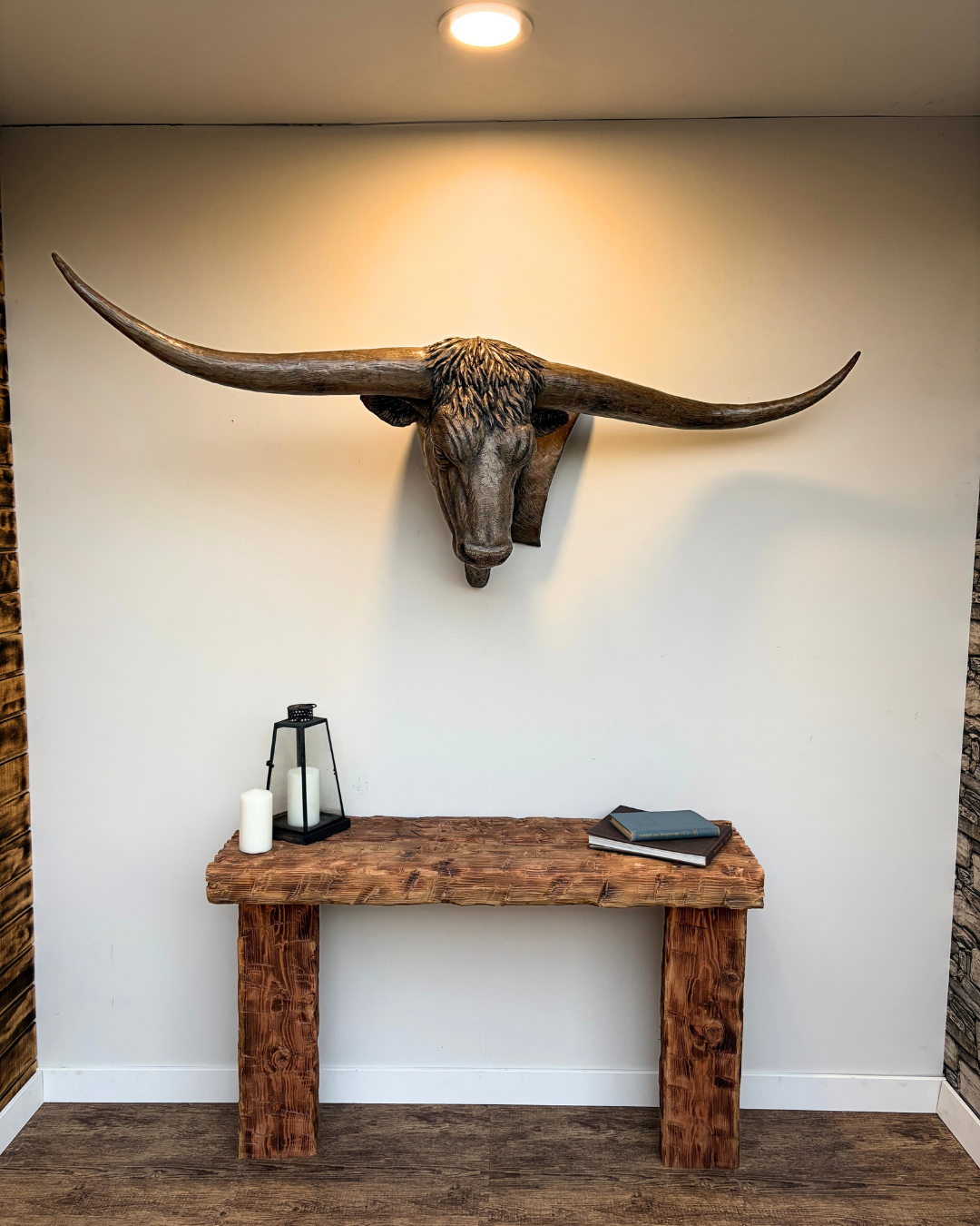 Large Bronze Texas Longhorn Cow