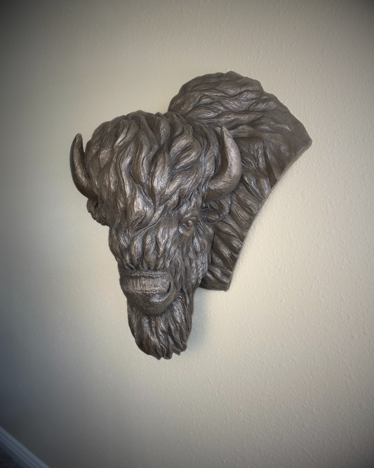 Bronze Bison Buffalo Wall Mount