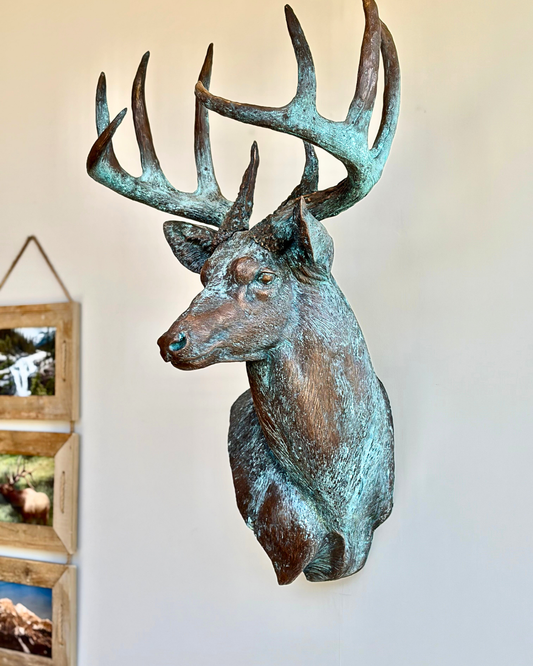 Bronze Deer Wall Mount Trophy Buck