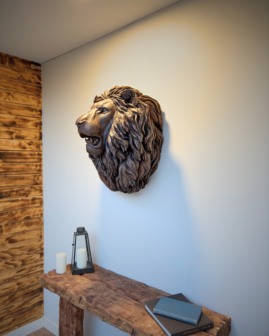 Bronze Lion Head Wall Mount