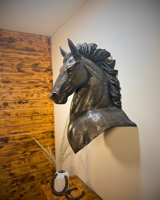 Bronze Horse Head Wall Sculpture