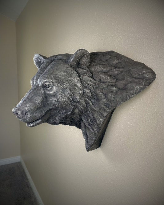 White Bronze Bear Wall Mount