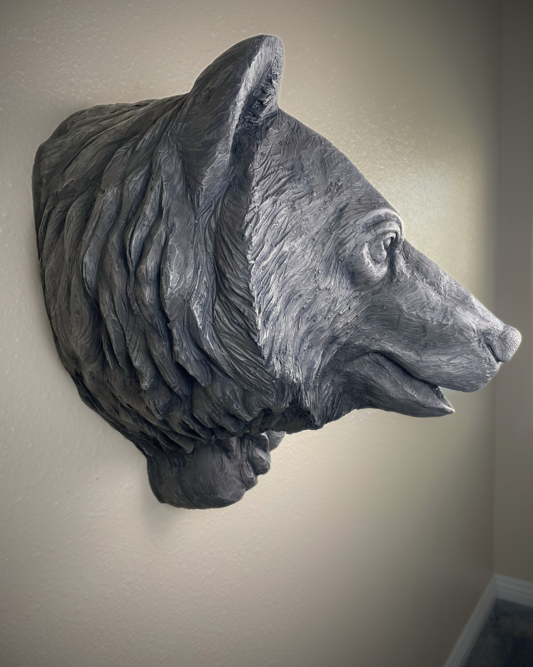 White Bronze Bear Wall Mount