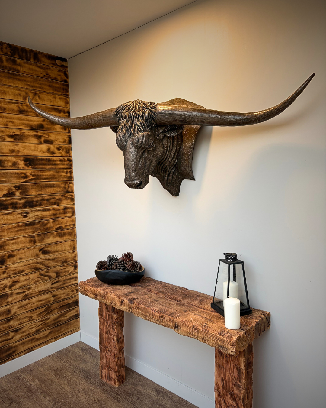 Large Bronze Texas Longhorn Cow
