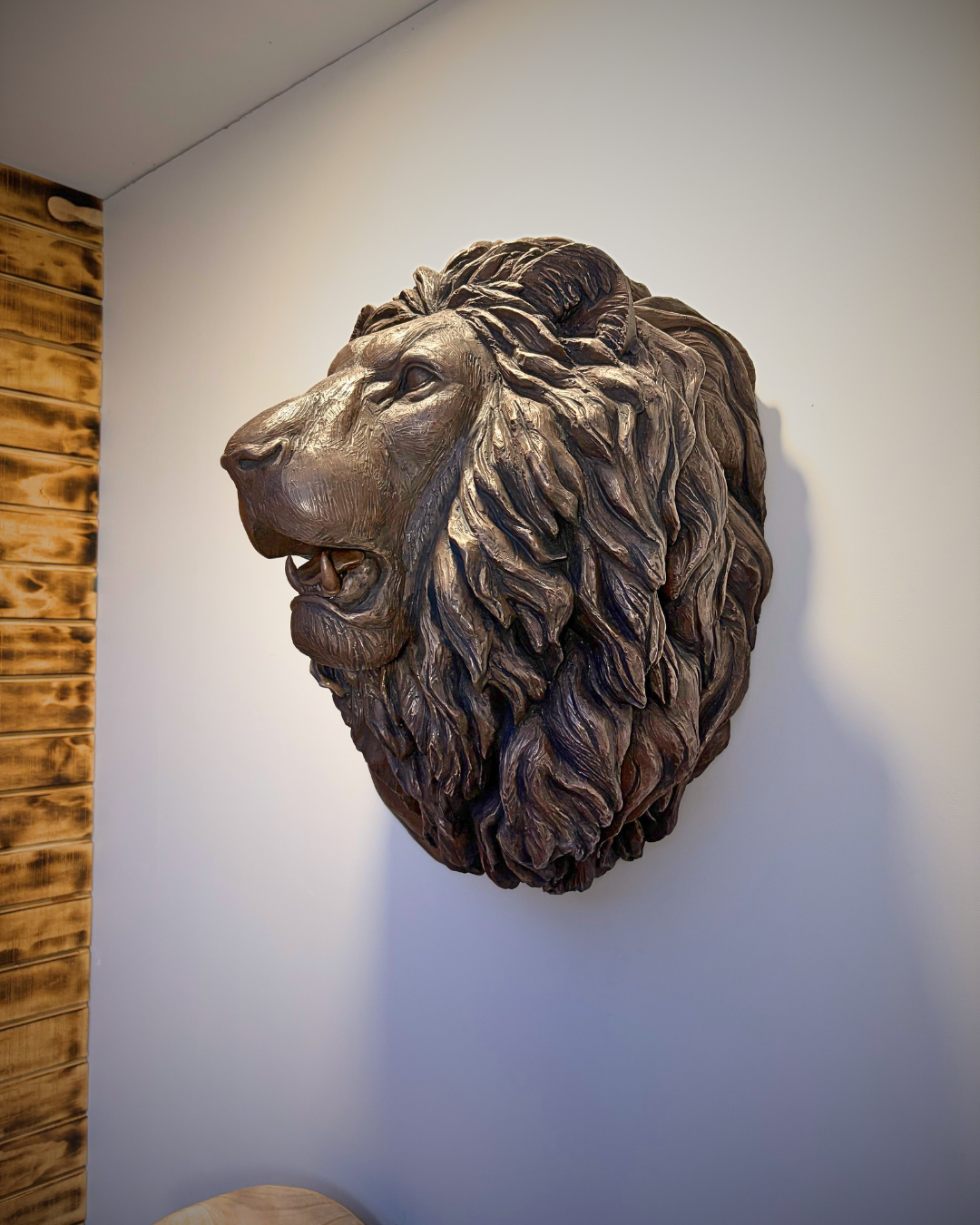 Bronze Lion Head Wall Mount
