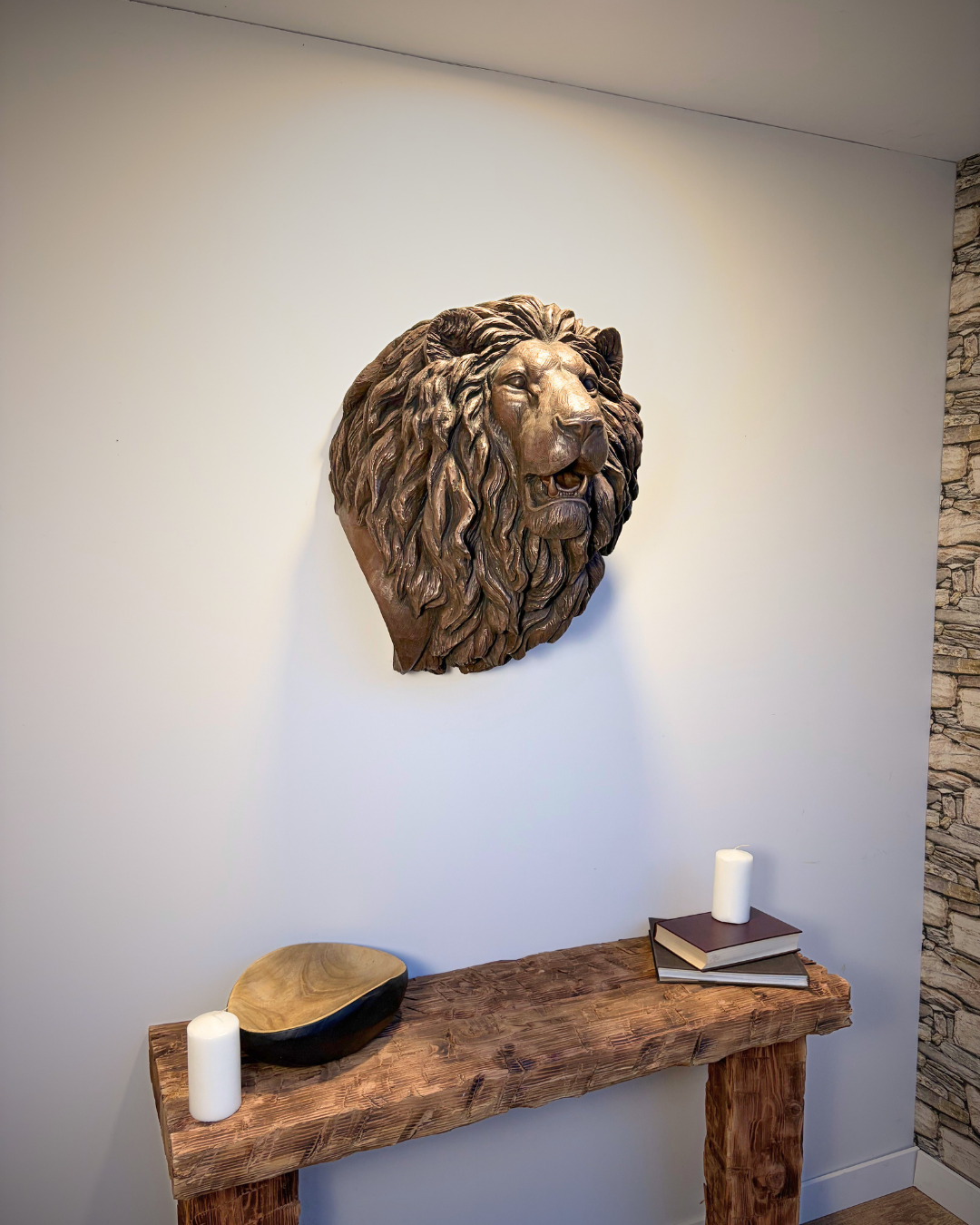 Bronze Lion Head Wall Mount
