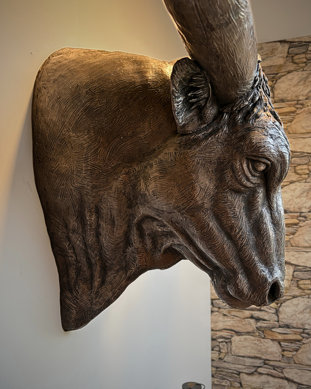 Large Bronze Texas Longhorn Cow