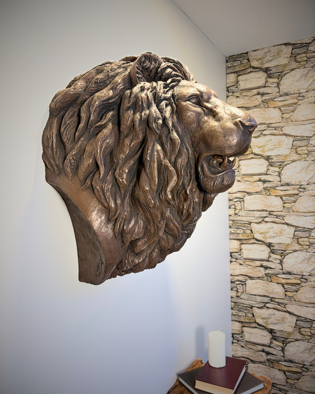 Bronze Lion Head Wall Mount