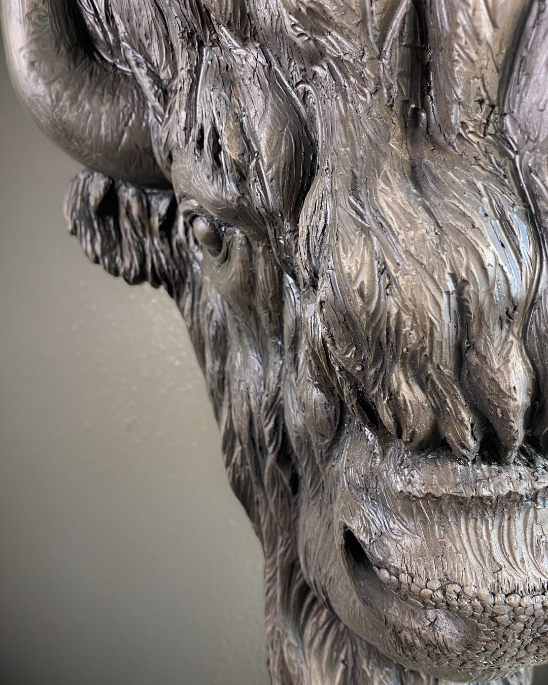 Bronze Bison Buffalo Wall Mount